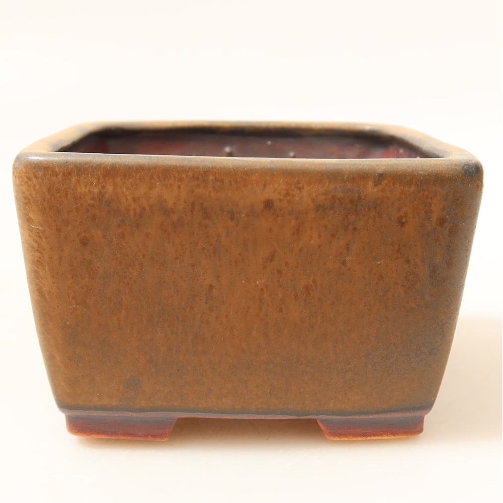 Ciotola per bonsai in ceramica 8,5 x 8,5 x 5,5 cm, marrone
