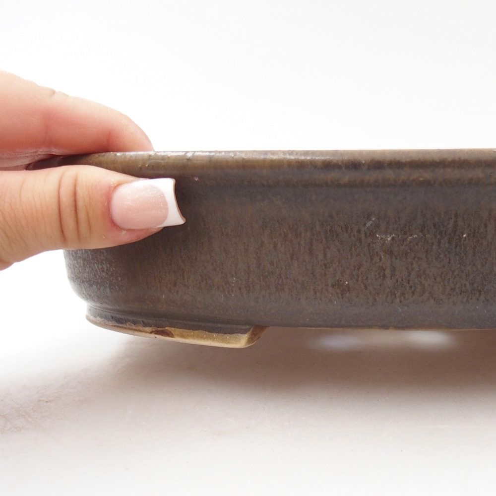 Ciotola per bonsai in ceramica 24 x 21 x 5 cm, marrone