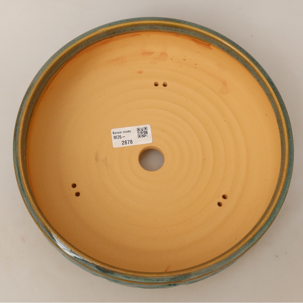Vaso da bonsai in ceramica 25 x 25 x 7 cm, colore verde