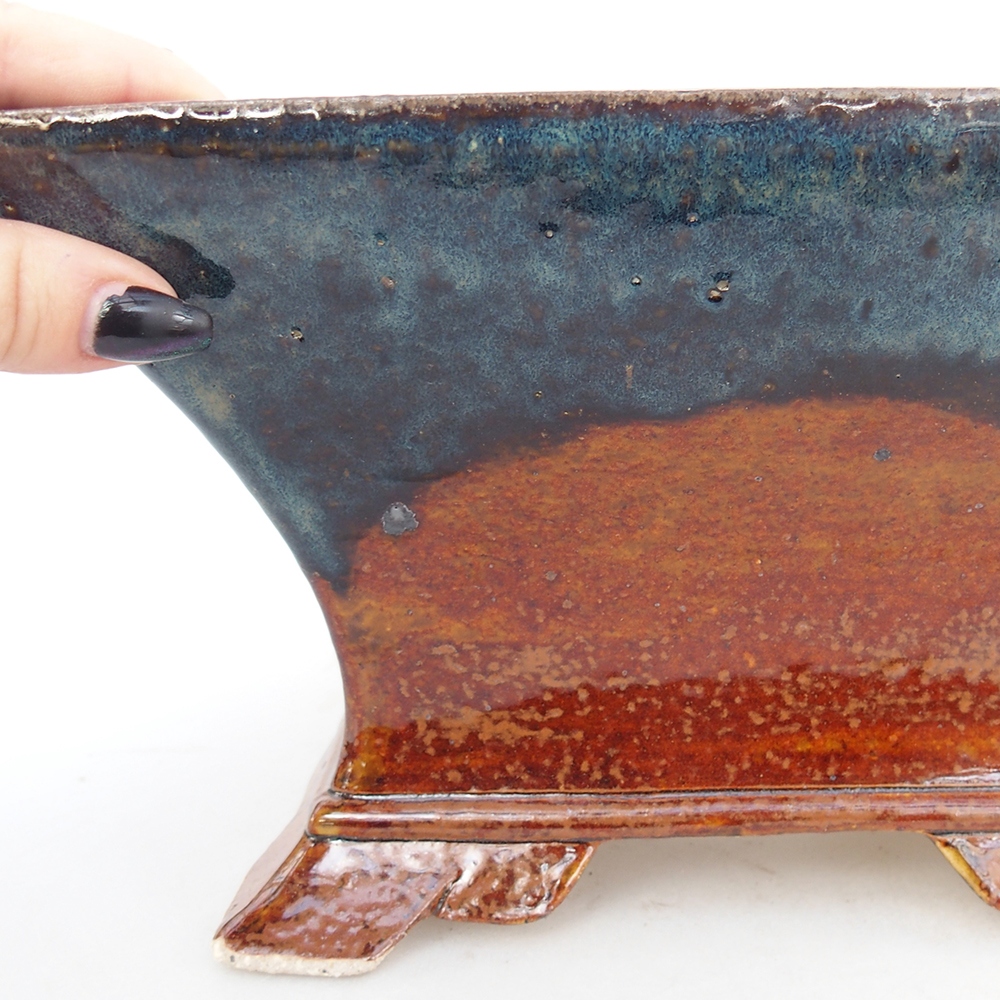 Ciotola per bonsai in ceramica 24 x 24 x 14 cm, marrone