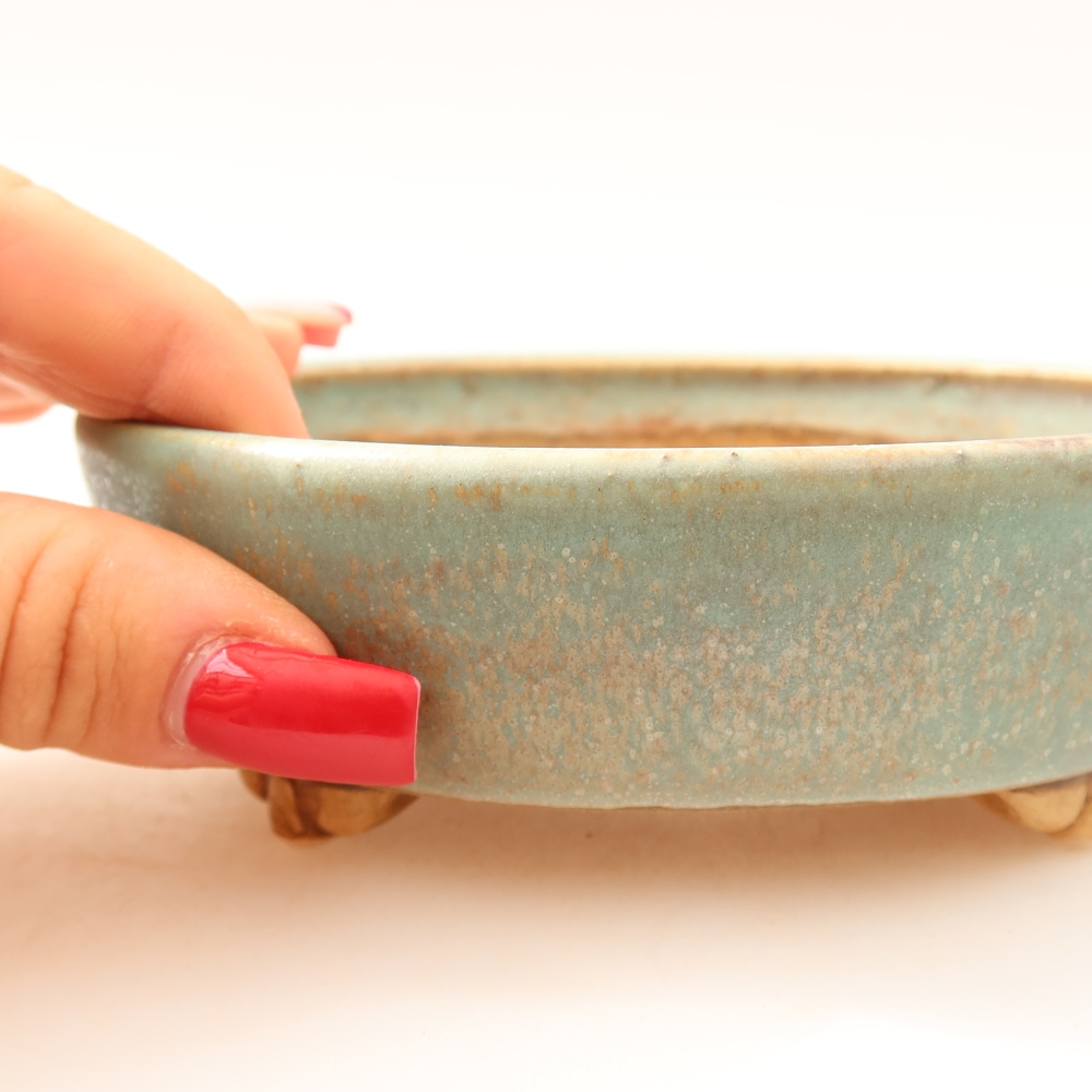 Vaso da bonsai in ceramica 12 x 10,5 x 4 cm, colore verde
