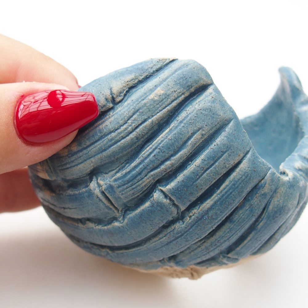 Conchiglia in ceramica 8,5 x 8,5 x 6,5 cm , colore blu