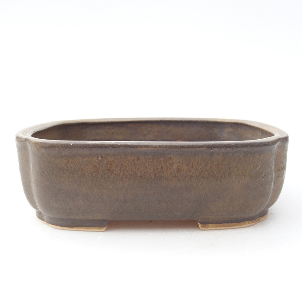 Ciotola per bonsai in ceramica 13,5 x 12 x 4 cm, marrone