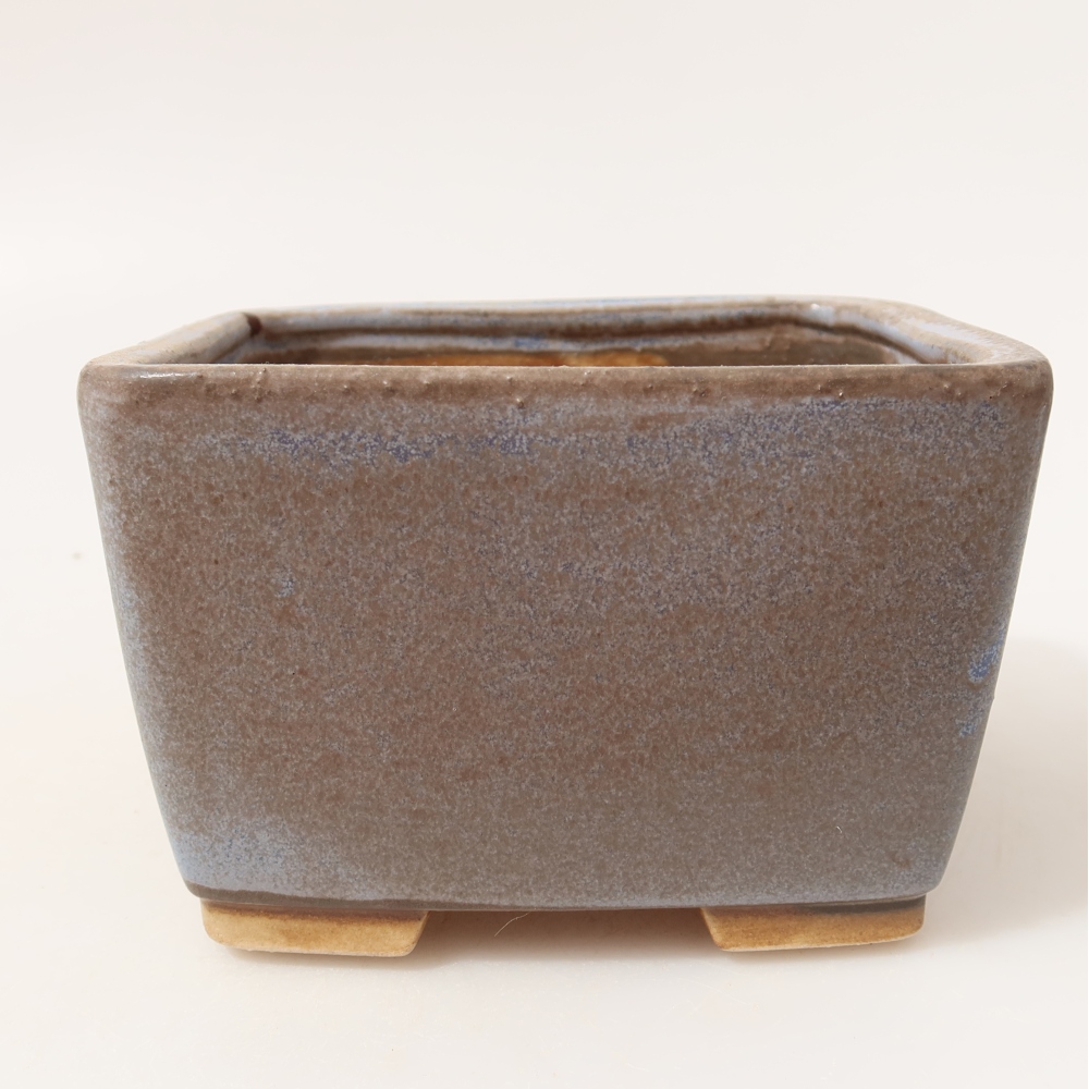 Vaso da bonsai in ceramica 13 x 13 x 8 cm, colore blu