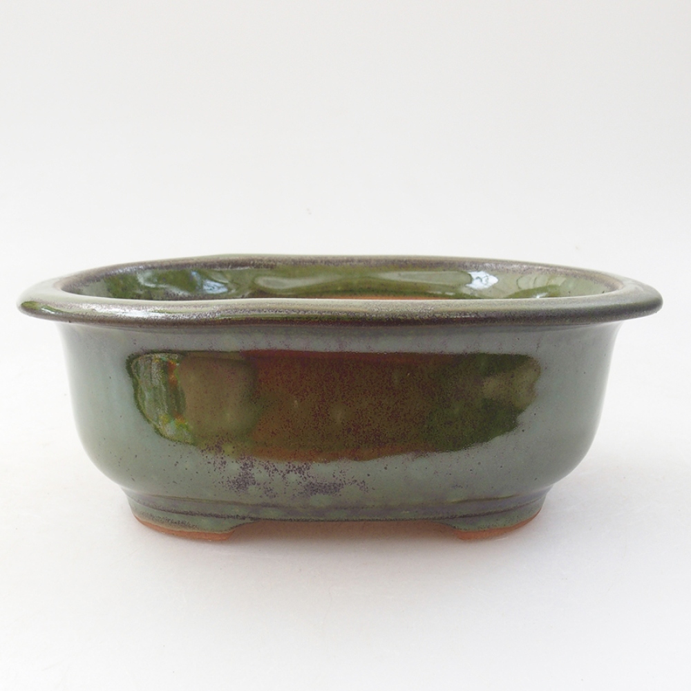 Ciotola per bonsai in ceramica 15,5 x 12 x 5,5 cm, verde