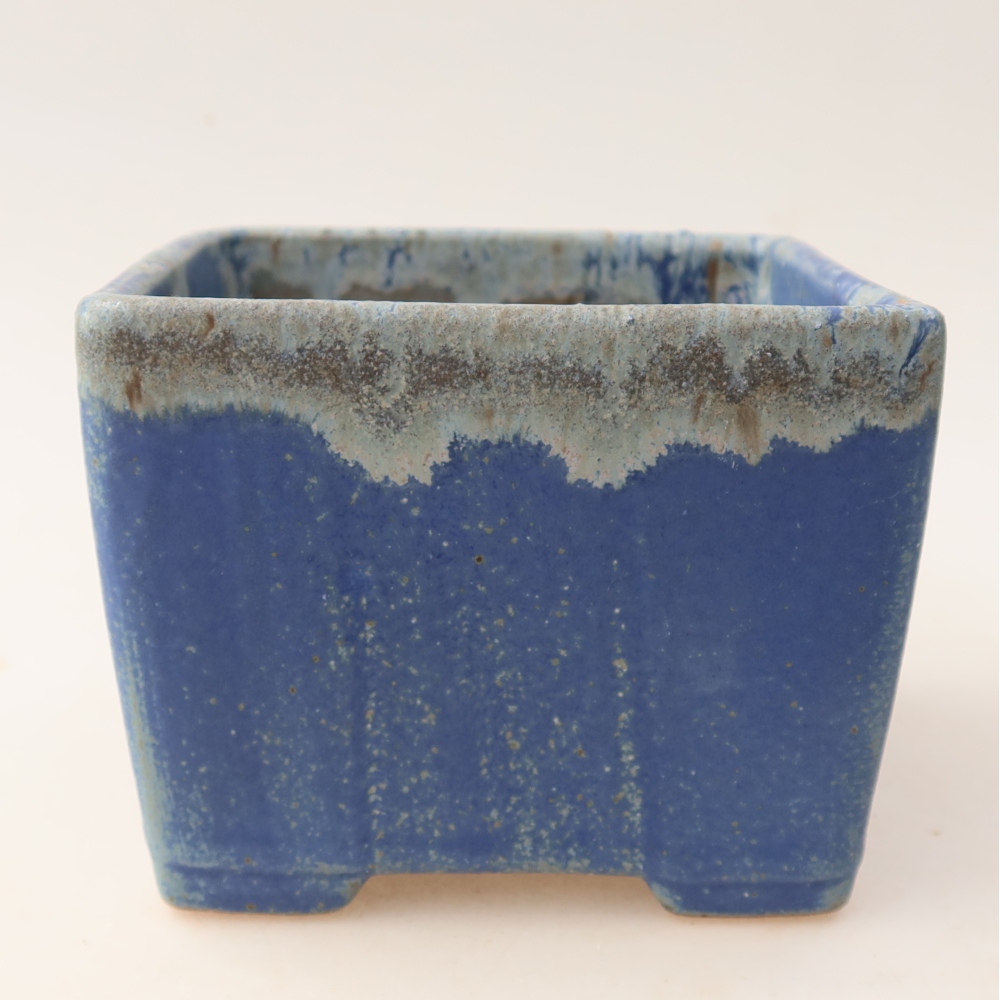 Vaso da bonsai in ceramica 11,5 x 11,5 x 9 cm, colore blu