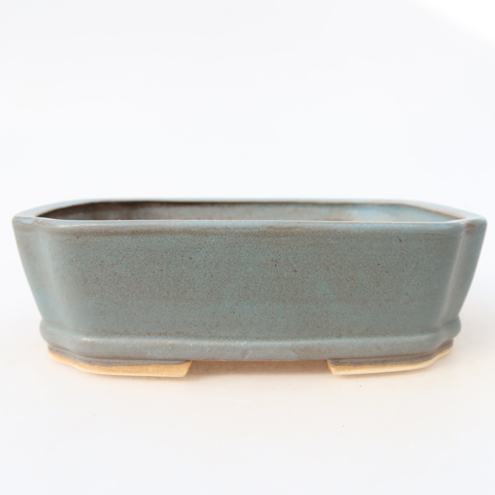 Vaso da bonsai in ceramica 17,5 x 14,5 x 5 cm, colore blu