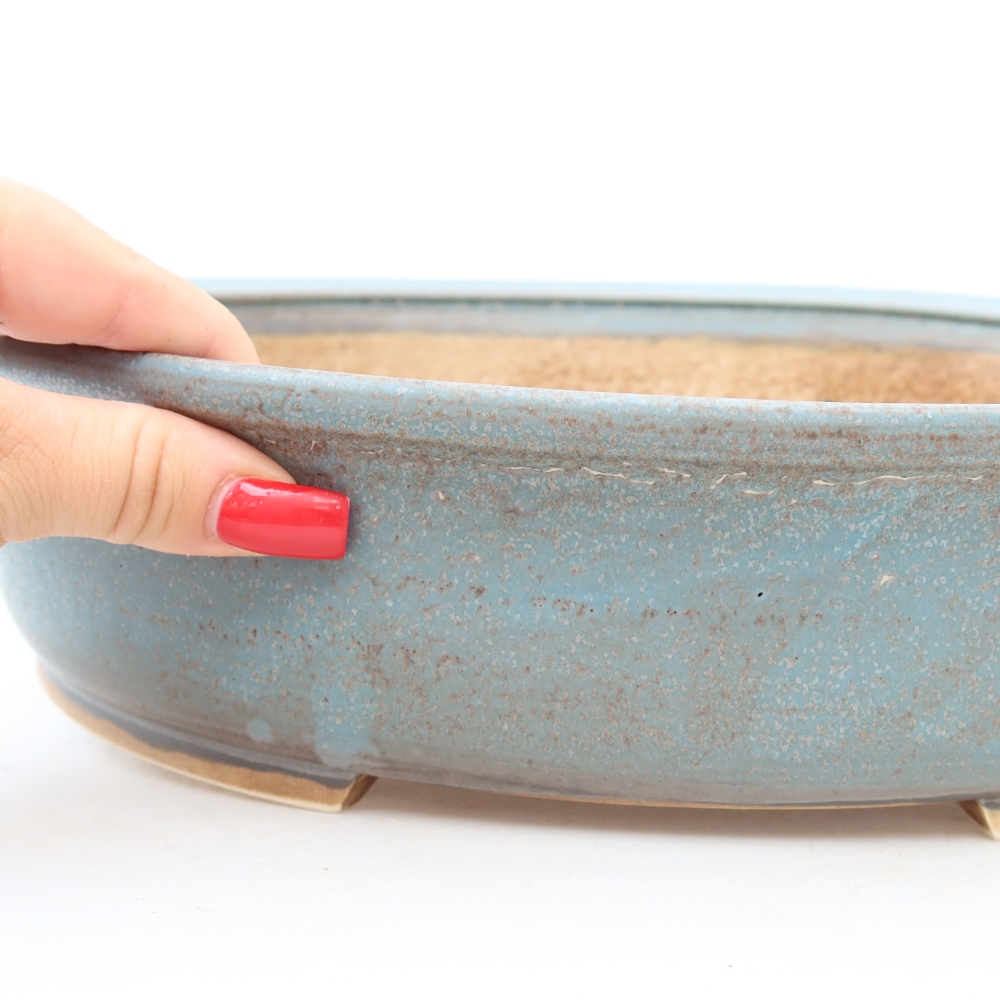 Vaso da bonsai in ceramica 31 x 27 x 7,5 cm, colore blu