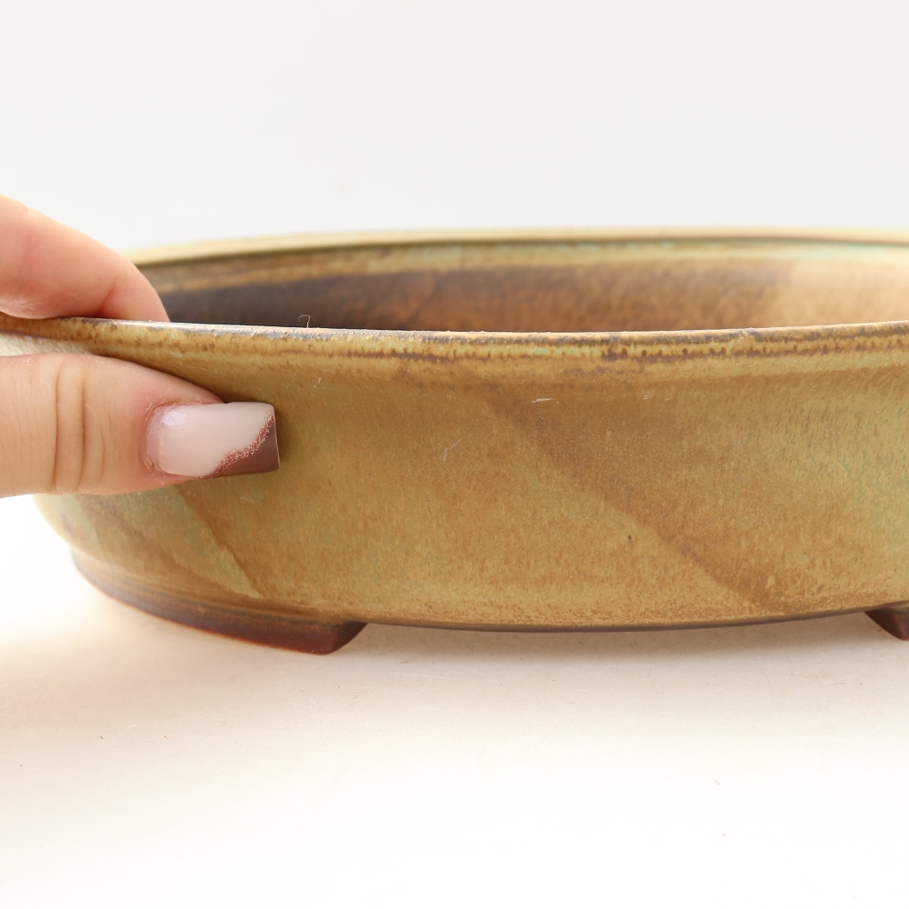 Vaso da bonsai in ceramica 26 x 24 x 6 cm, colore verde