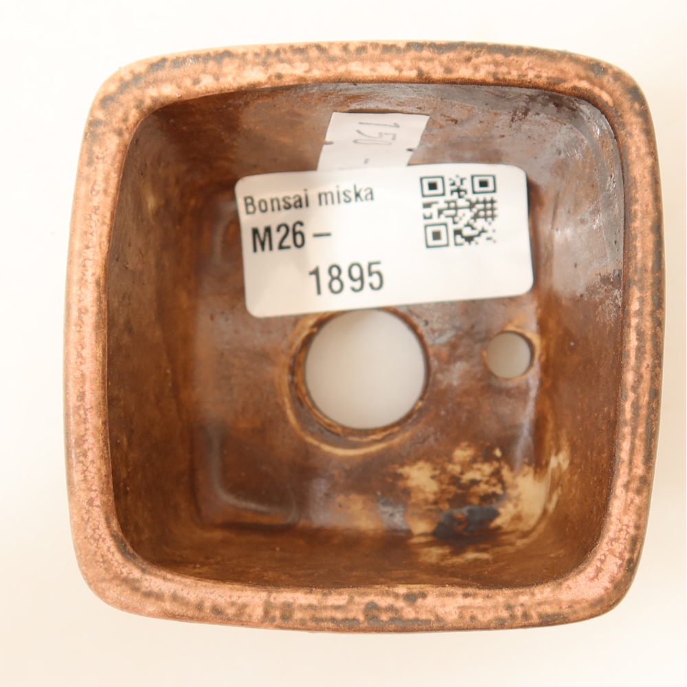 Vaso da bonsai in ceramica 6,5 x 6,5 x 4,5 cm, colore rosa