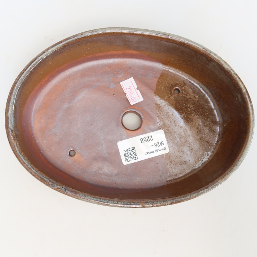 Ciotola per bonsai in ceramica 18,5 x 13,5 x 4,5 cm, marrone