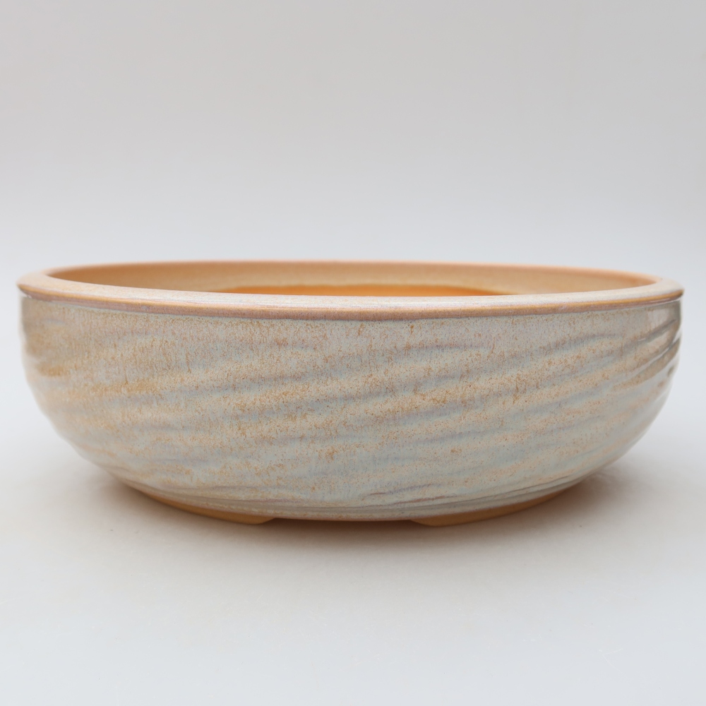 Vaso per bonsai in ceramica 25,5 x 25,5 x 7,5 cm, colore beige