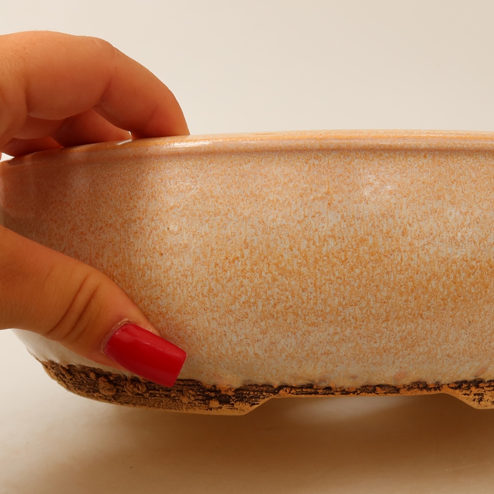 Ciotola bonsai in ceramica 24 x 24 x 7 cm, colore beige