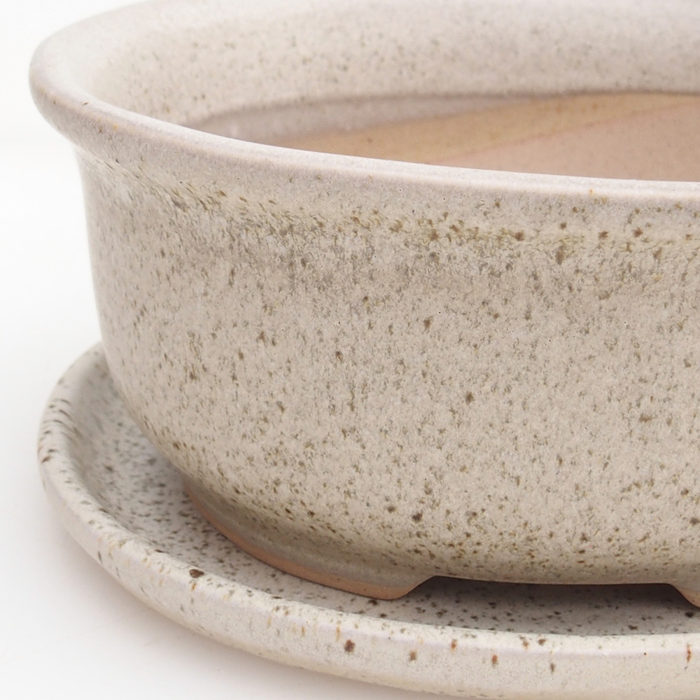 Ciotola bonsai + piattino H11 - 11,5 x 10 x 4 cm - verde