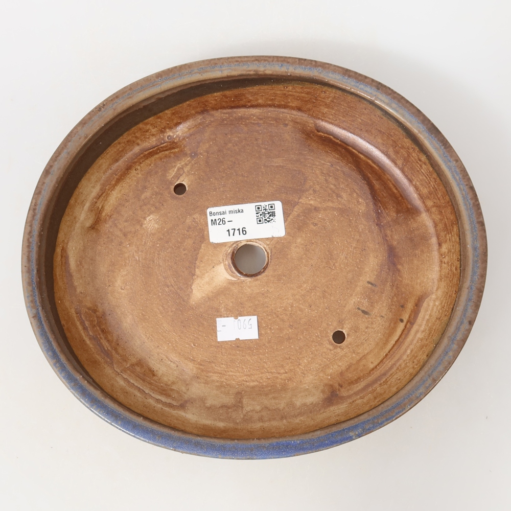 Ciotola bonsai in ceramica 22,5 x 20 x 4,5 cm, colore blu