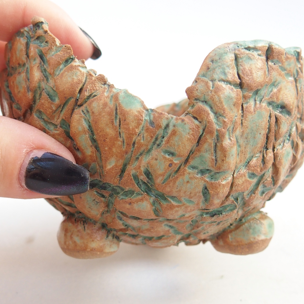 Conchiglia in ceramica 10 x 9,5 x 6,5 cm , colore marrone-verde