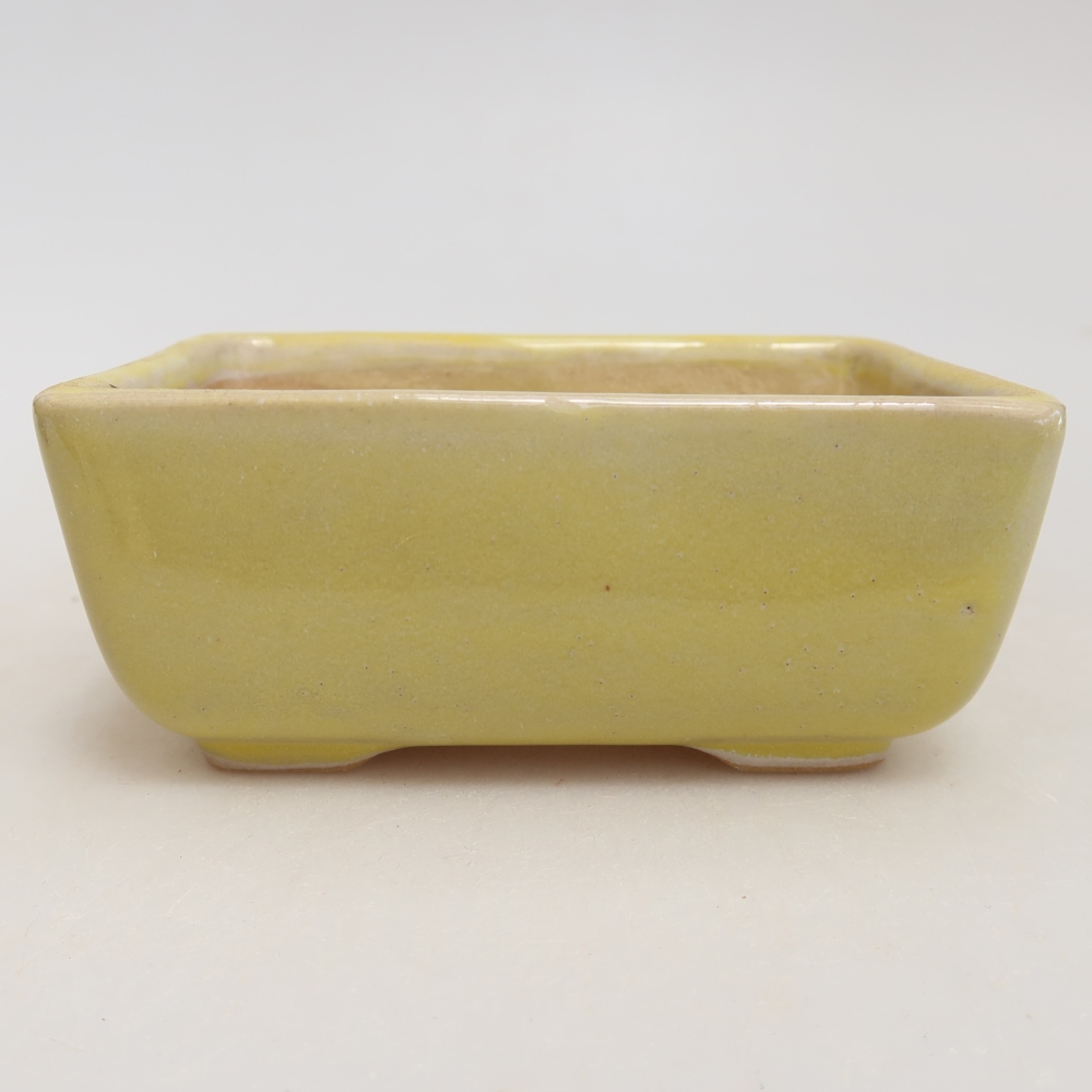 Vaso da bonsai in ceramica 10,5 x 7 x 4,5 cm, colore giallo