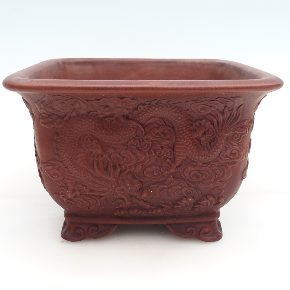 Ciotola per bonsai in ceramica 21 x 21 x 13,5 cm, marrone