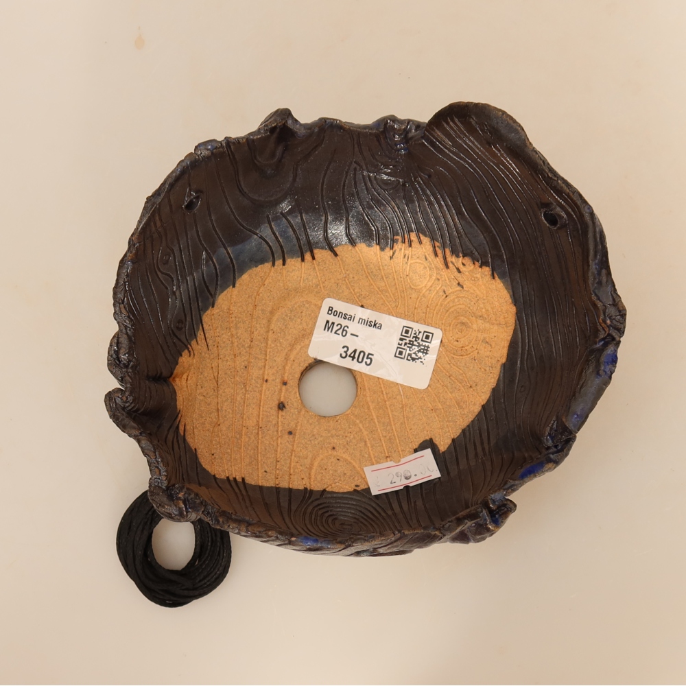 Contenitore in ceramica per Kokedama 14 x 12 x 8,5 cm, colore blu