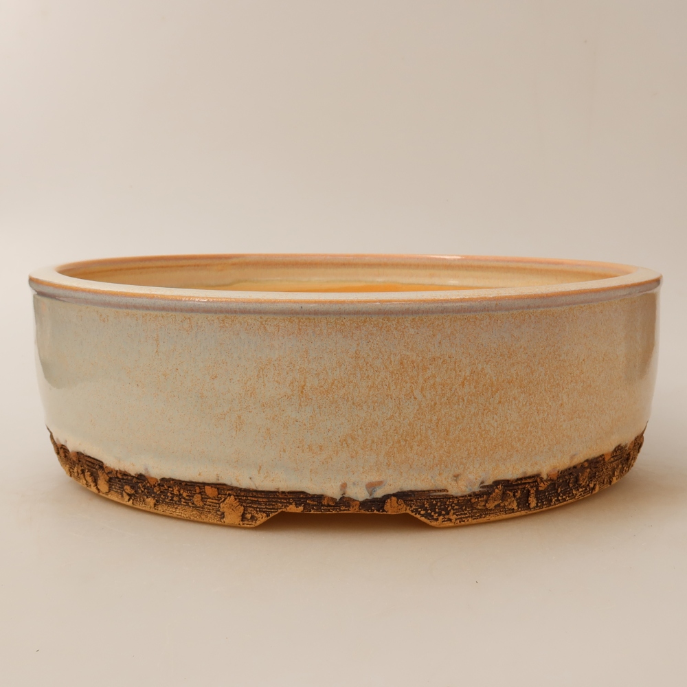 Vaso in ceramica per bonsai 28 x 28 x 8 cm, colore beige