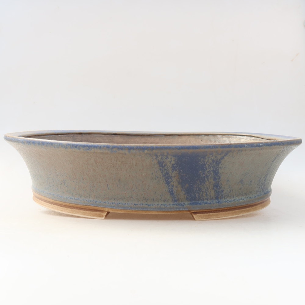 Vaso in ceramica per bonsai 31 x 28,5 x 7 cm, colore blu