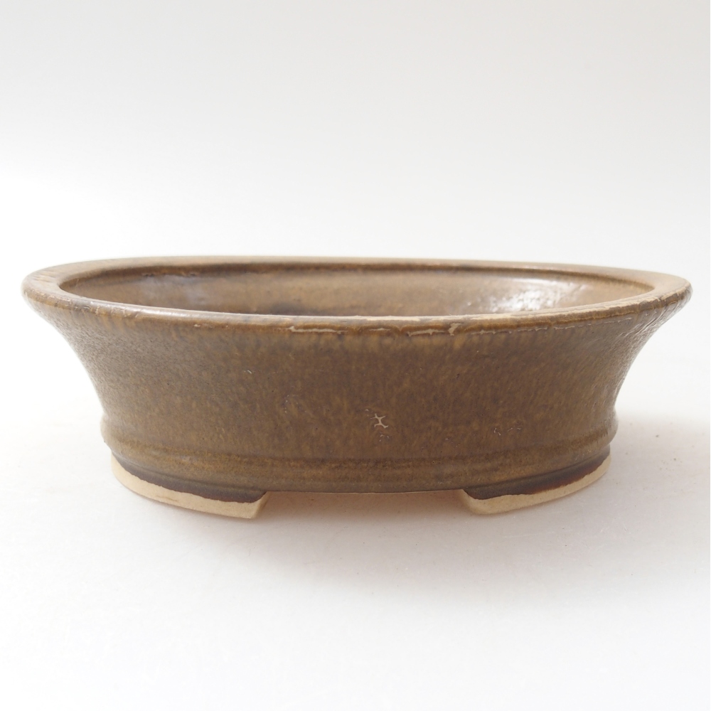 Ciotola per bonsai in ceramica 14 x 12,5 x 4 cm, marrone