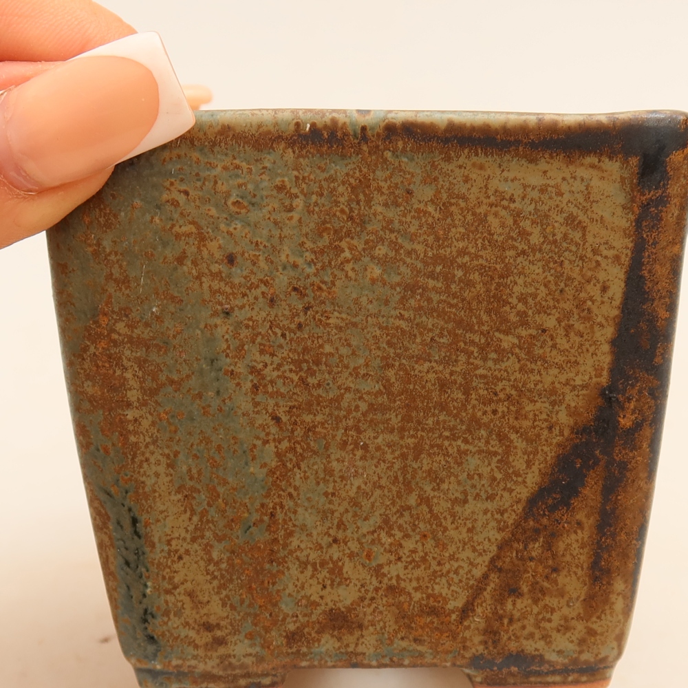 Vaso da bonsai in ceramica 7,5 x 7,5 x 6,5 cm, colore marrone