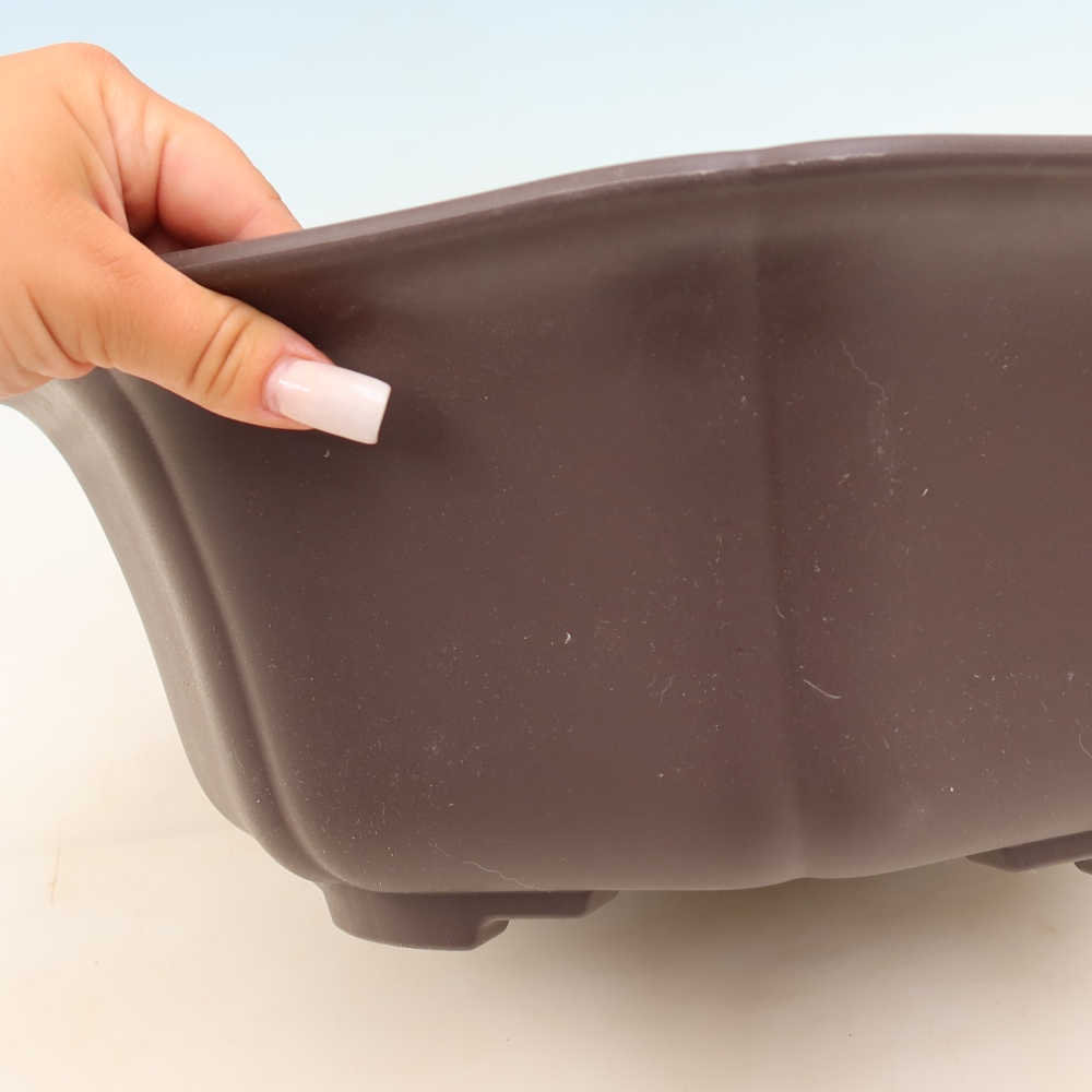 Vaso per bonsai in plastica MP-31 marrone - 39,5 x 37,5 x 14,5 cm