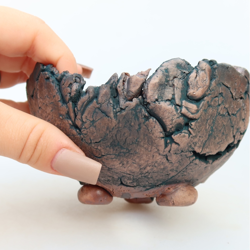 Guscio in ceramica  10,5 x 11 x 7 cm, colore verde