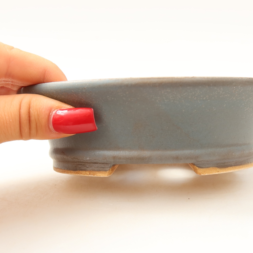 Vaso da bonsai in ceramica 14,5 x 13 x 4 cm, colore blu