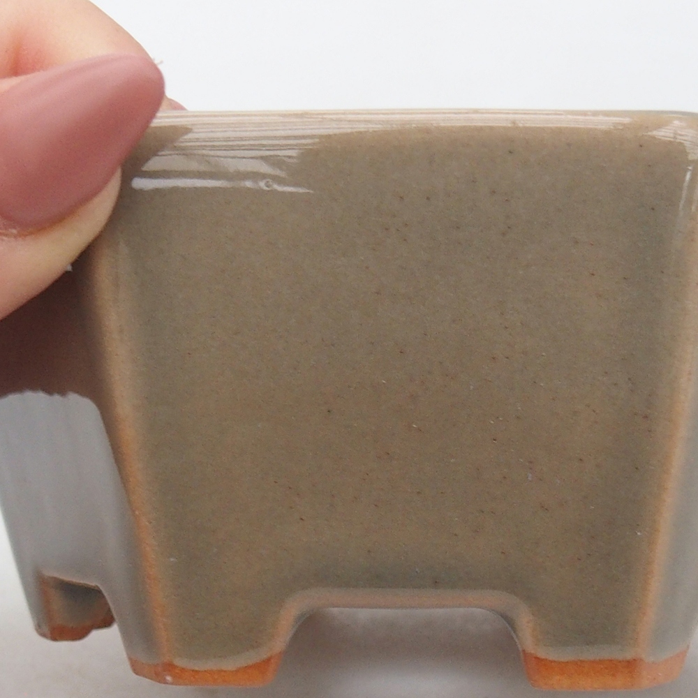 Ciotola bonsai in ceramica 10,5 x 9,5 x 5 cm, grigio