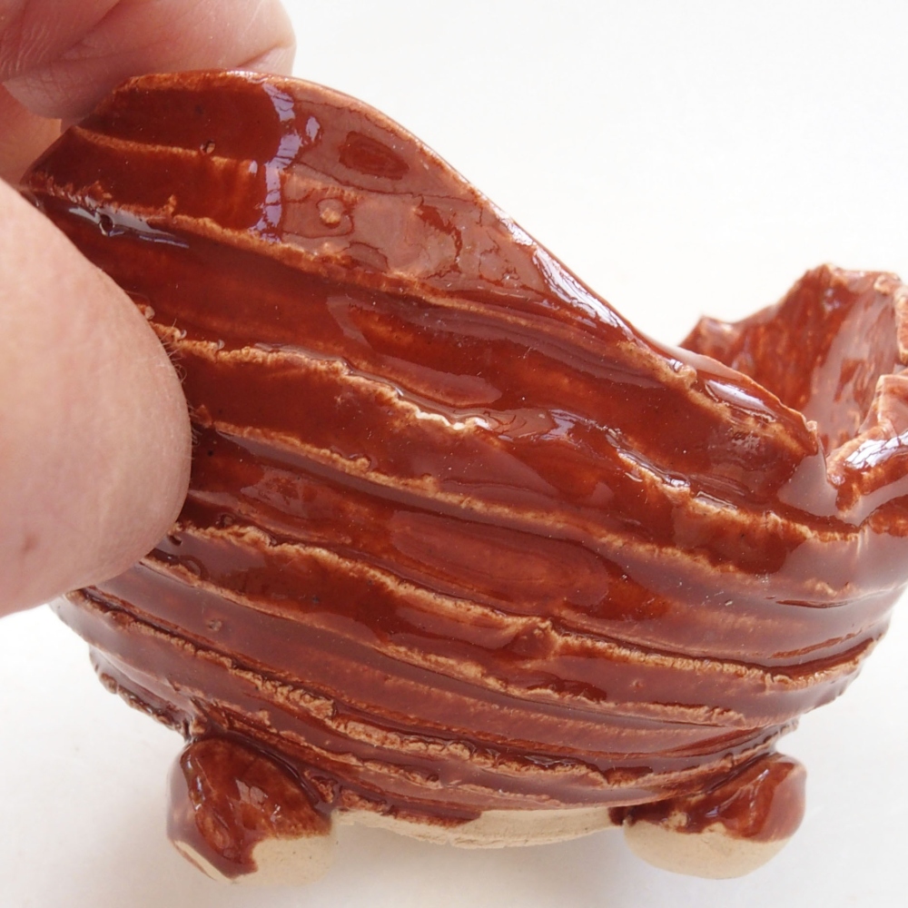 Conchiglia in ceramica 7,5 x 7,5 x 6 cm , colore marrone