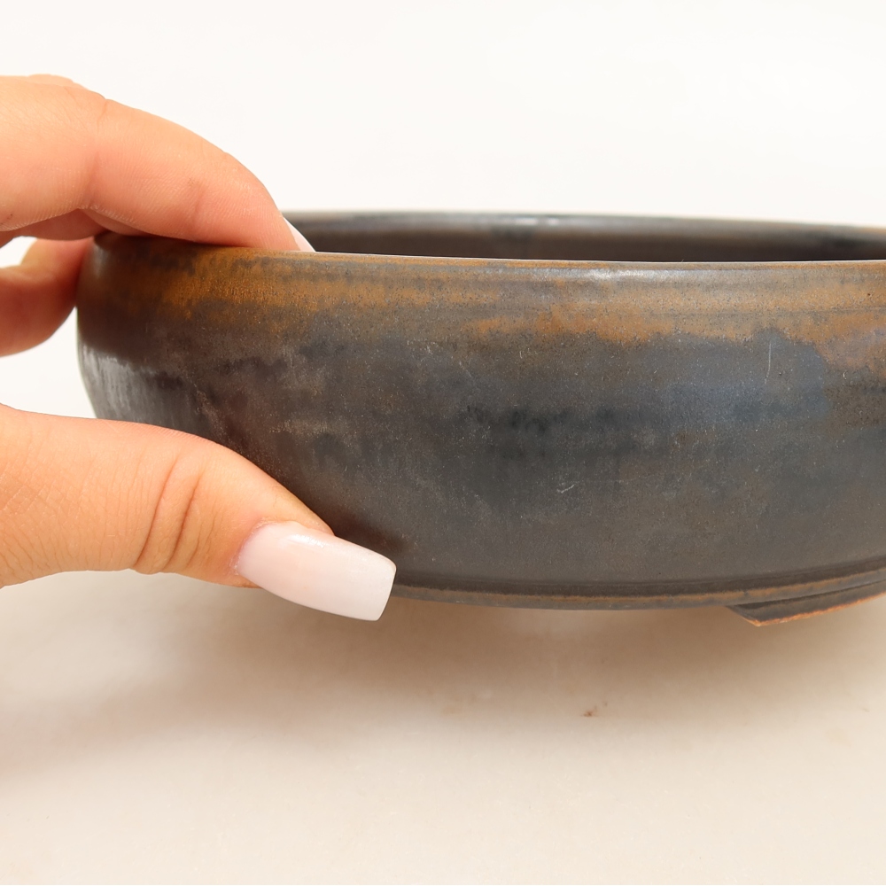 Vaso da bonsai in ceramica 17 x 17 x 5,5 cm, colore marrone