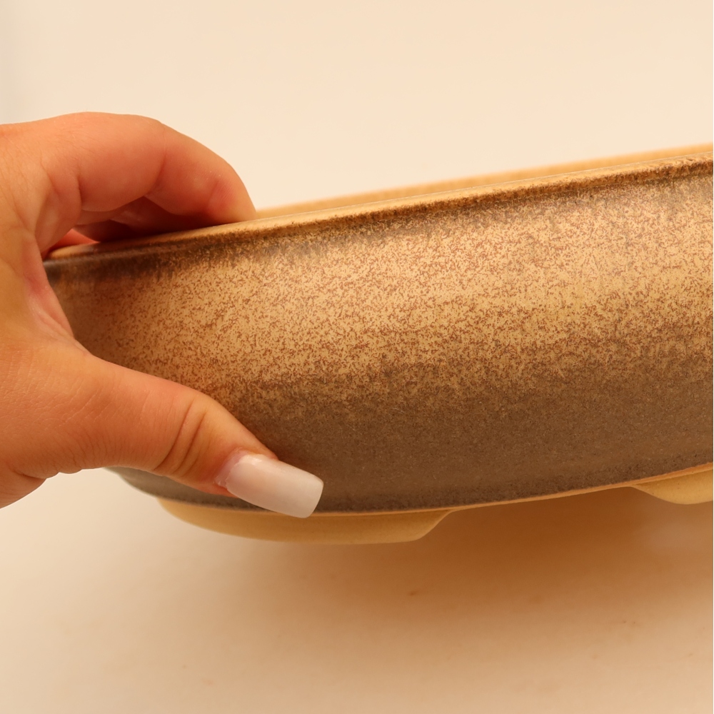 Vaso da bonsai in ceramica 31 x 31 x 8,5 cm, colore marrone