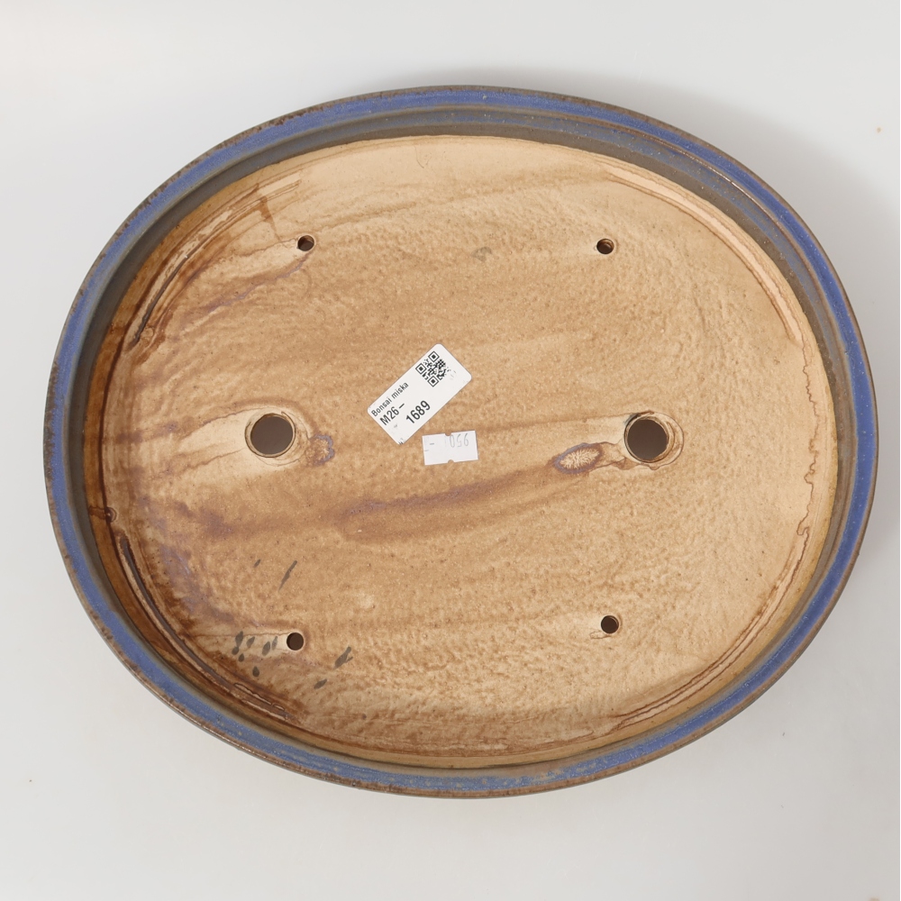 Vaso da bonsai in ceramica 30,5 x 26,5 x 4 cm, colore blu