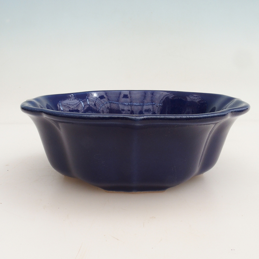 Ciotola bonsai + piattino H06 - 14,5 x 14,5 x 5 cm - blu