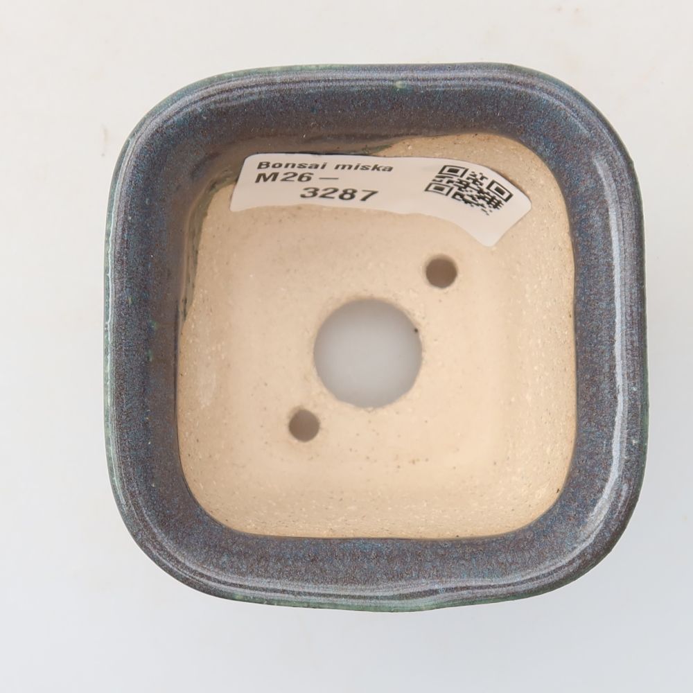 Vaso da bonsai in ceramica 6,5 x 6,5 x 5 cm, colore grigio
