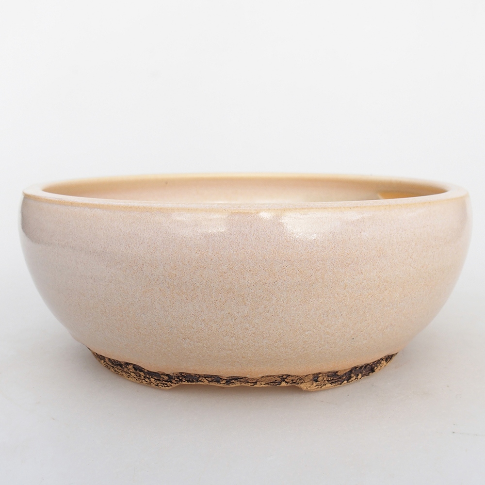 Ciotola per bonsai in ceramica 18,5 x 18,5 x 7,5 cm, colore beige