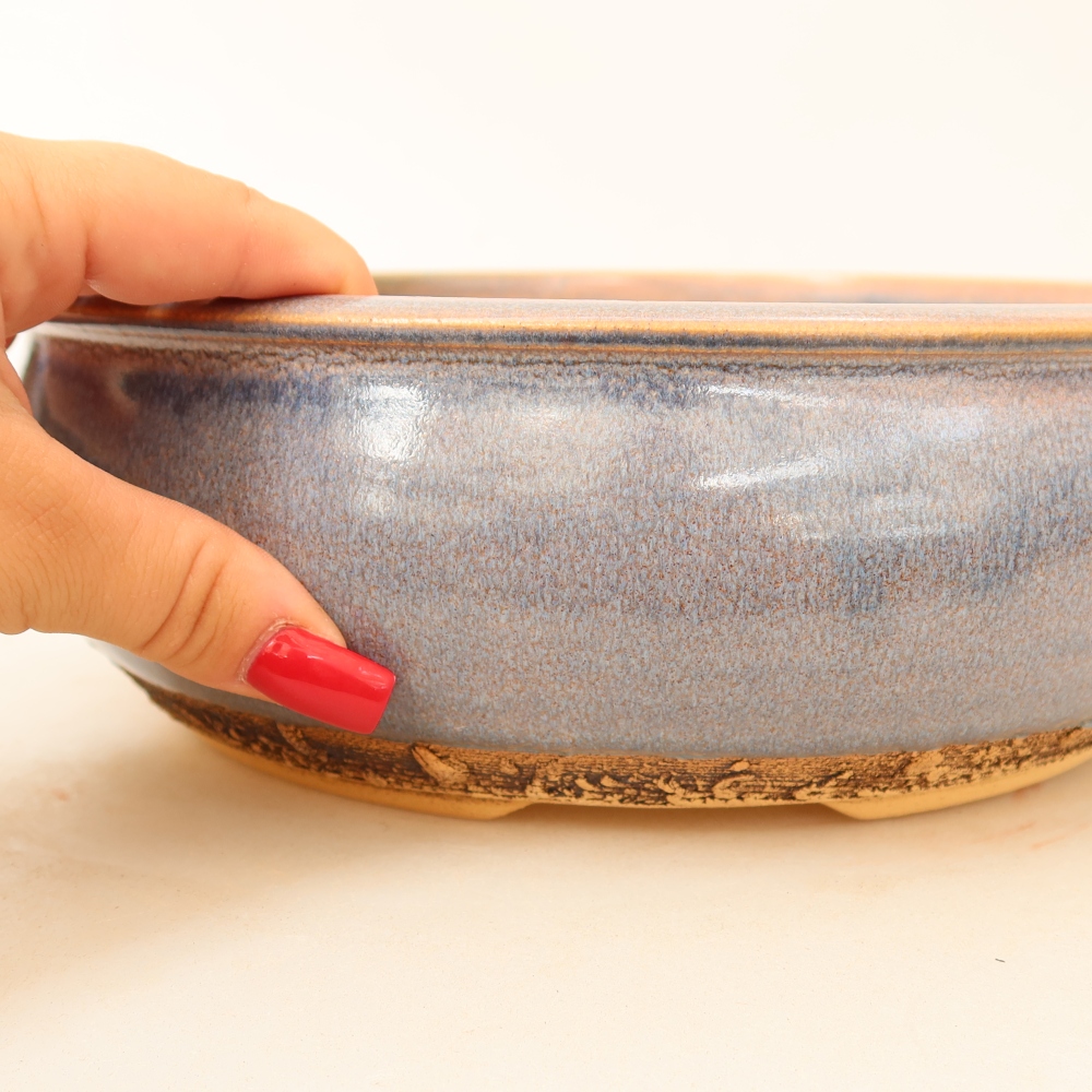 Ciotola bonsai in ceramica 24 x 24 x 8 cm, colore blu