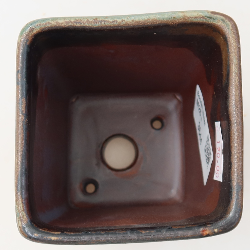 Ciotola per bonsai in ceramica 7,5 x 7,5 x 10,5 cm, marrone