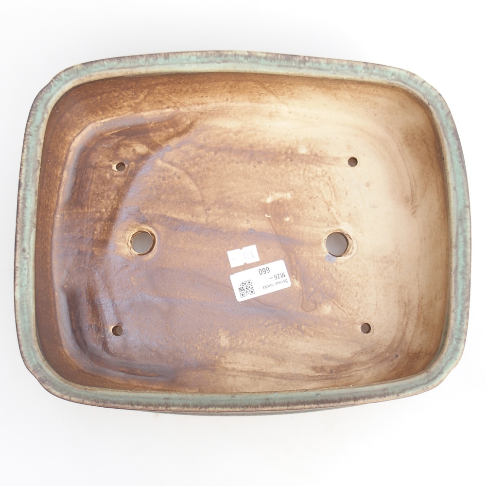 Ciotola per bonsai in ceramica 29,5 x 24 x 7 cm, verde