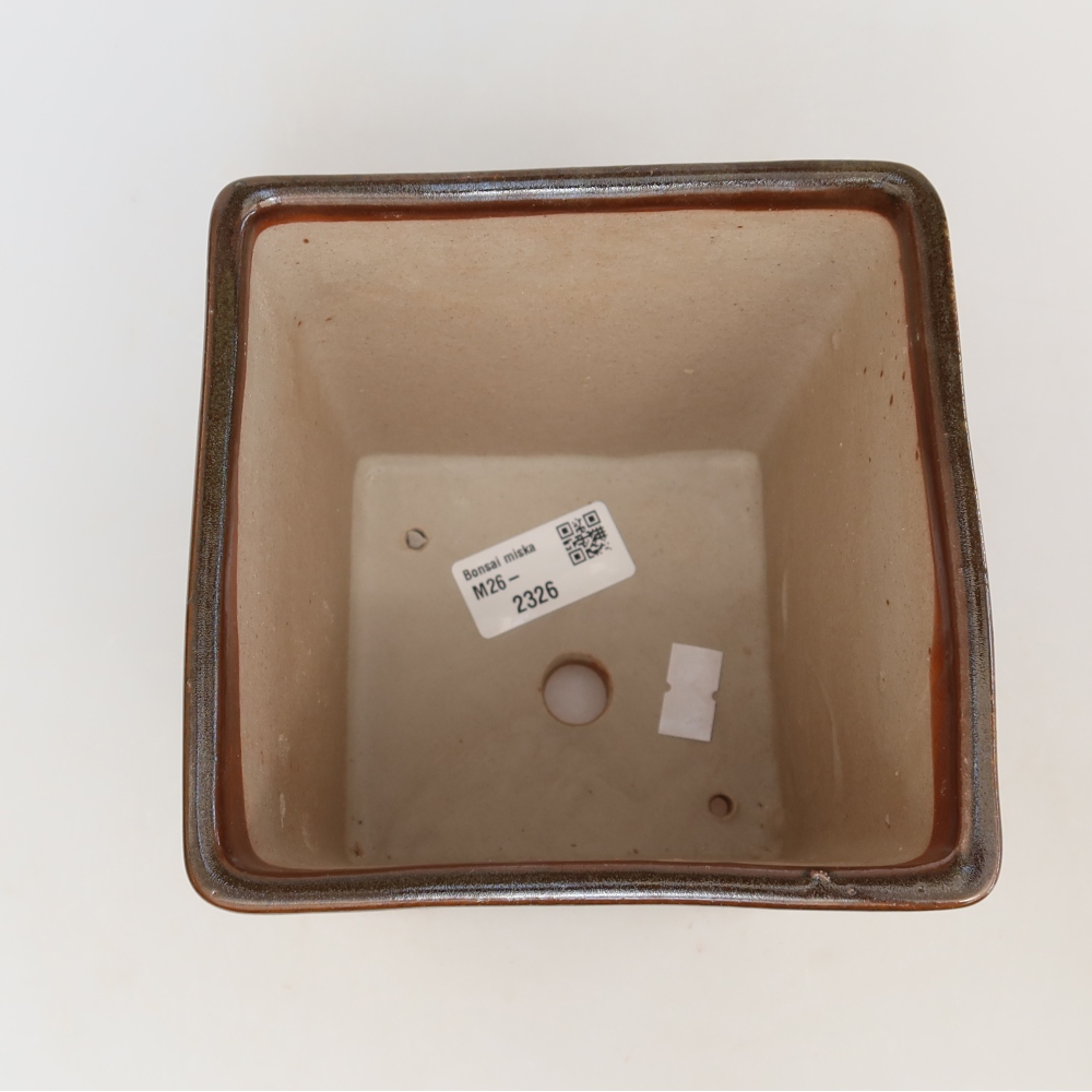Vaso da bonsai in ceramica 13 x 13 x 14 cm, colore marrone