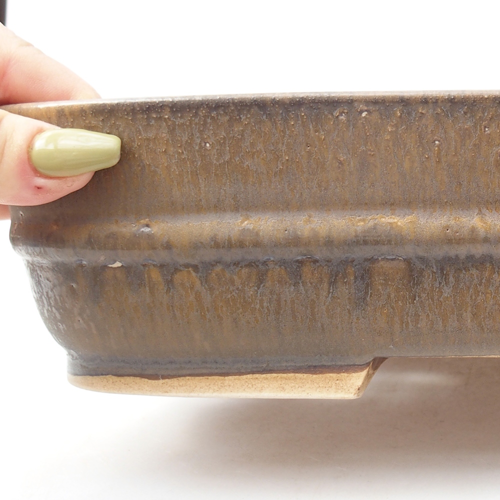 Ciotola per bonsai in ceramica 29 x 24 x 7 cm, marrone