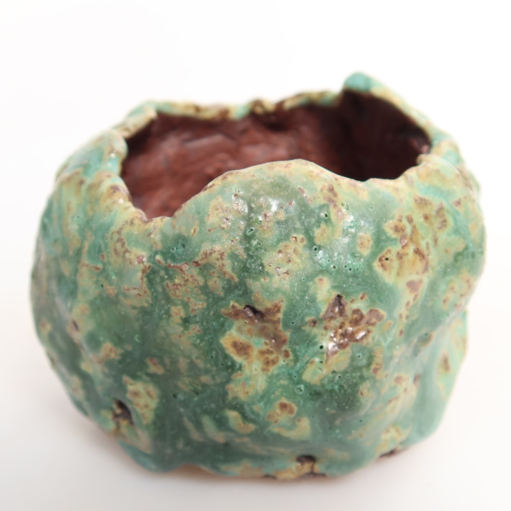 Guscio in ceramica  7 x 7 x 6 cm, colore verde