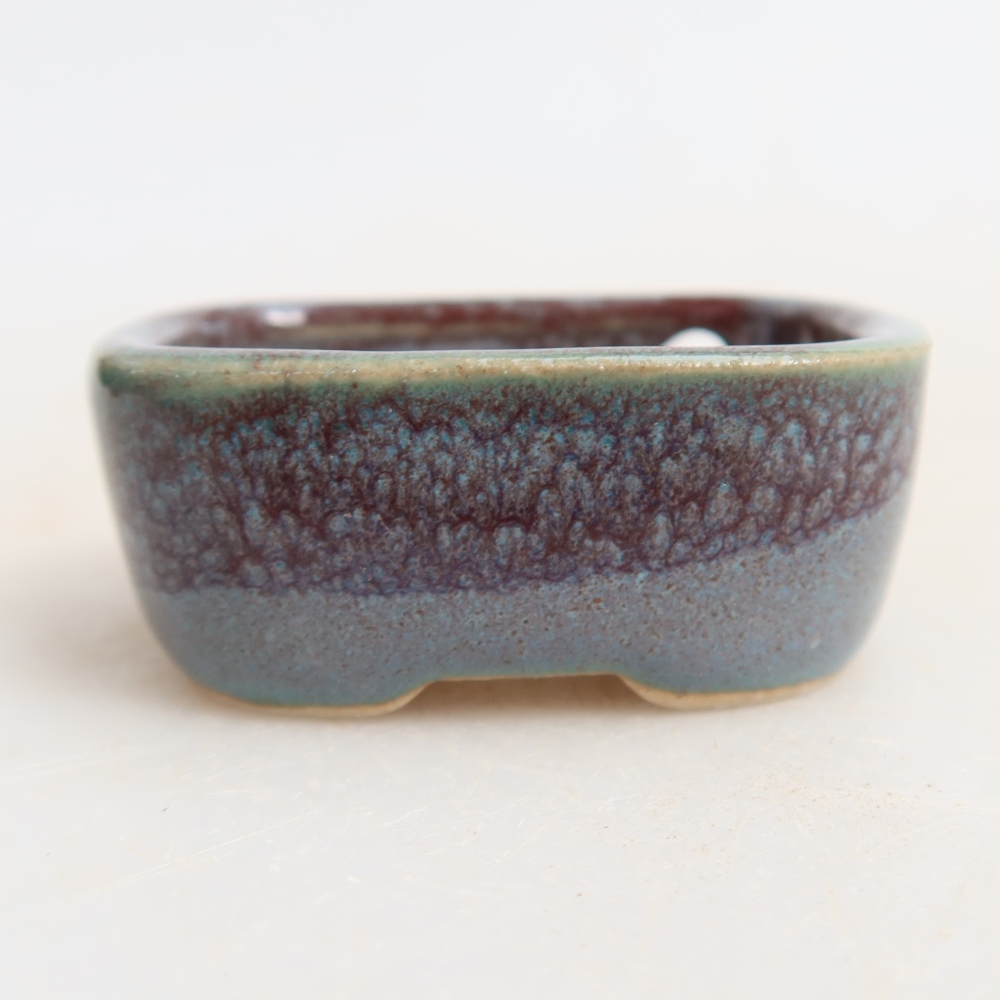 Vaso da bonsai in ceramica 4 x 3,5 x 2 cm, colore grigio
