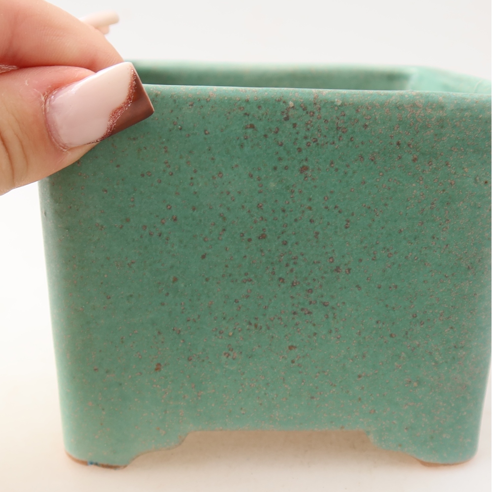 Ciotola per bonsai in ceramica 10 x 10 x 8 cm, verde