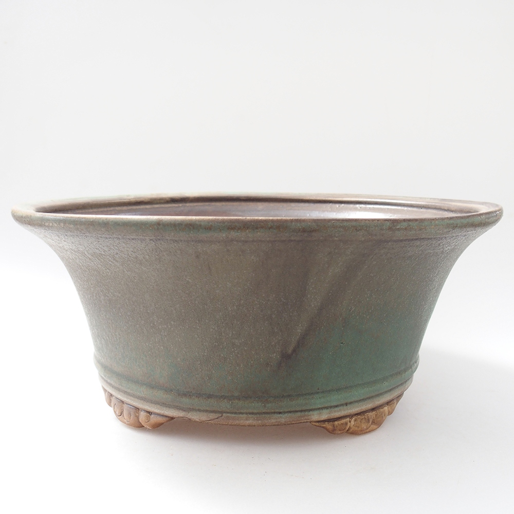 Ciotola per bonsai in ceramica 29 x 29 x 12 cm, verde