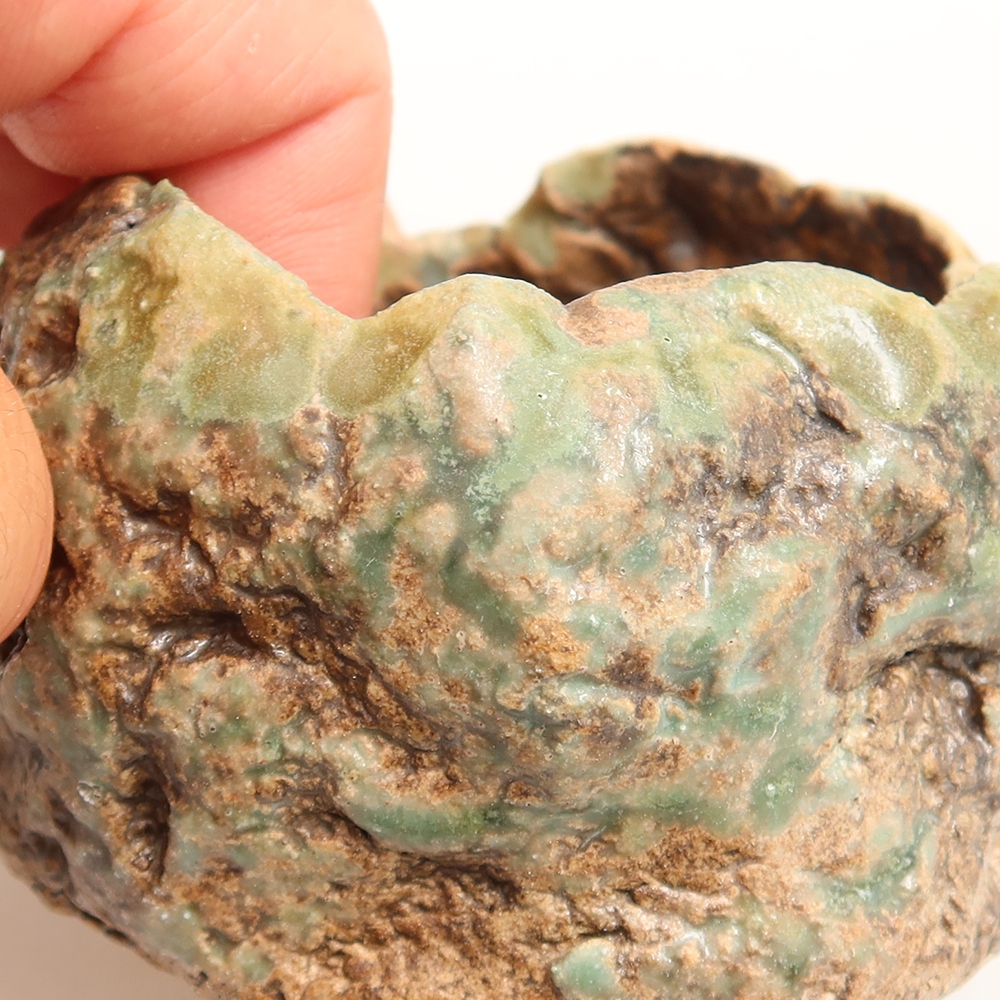 Conchiglia in ceramica  6 x 5,5 x 5 cm, colore verde