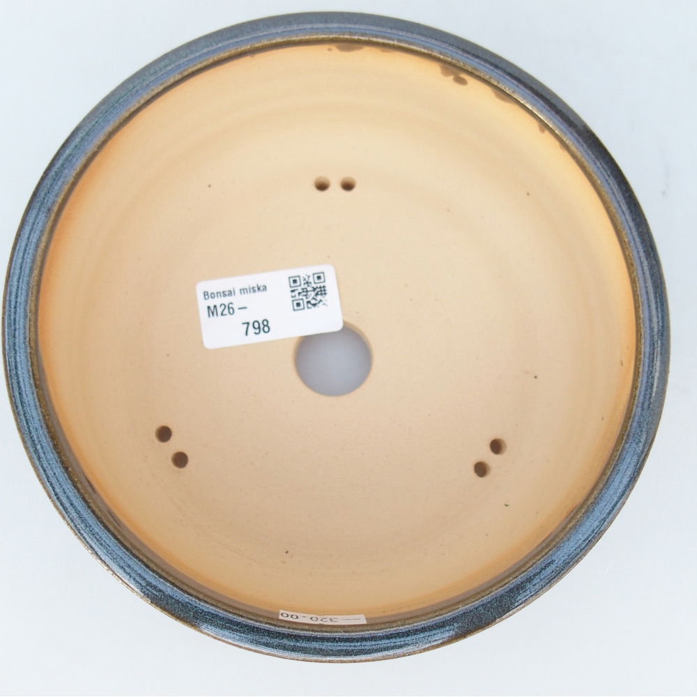 Ciotola bonsai in ceramica 16 x 16 x 6 cm, blu-grigio
