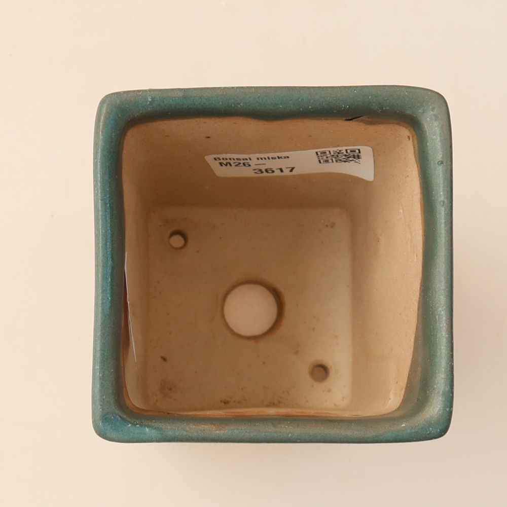 Vaso da bonsai in ceramica 7,5 x 7,5 x 10 cm, colore blu